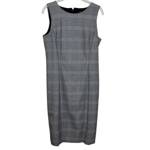 J Crew Dress Womens 8 Gray Plaid Sleeveless Sheath Business Career AC409 FA19